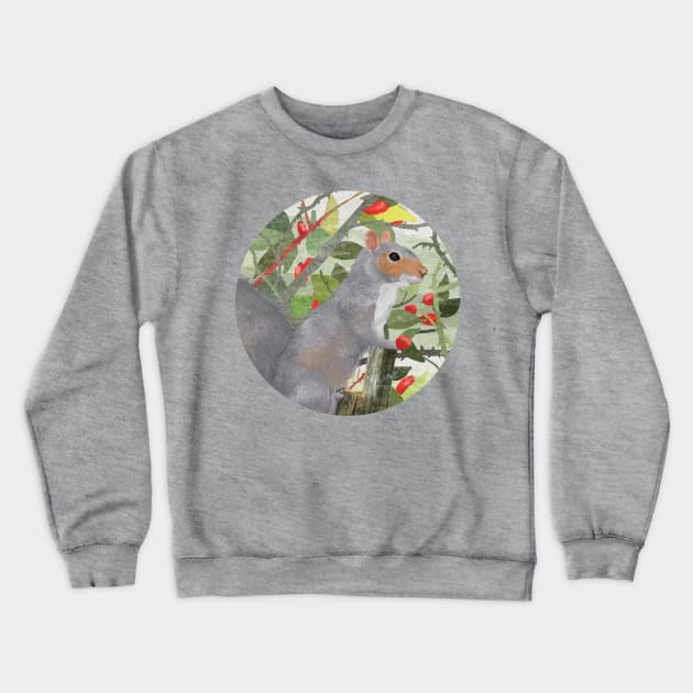 Grey Squirrel Crewneck Sweatshirt by KatherineBlowerDesigns